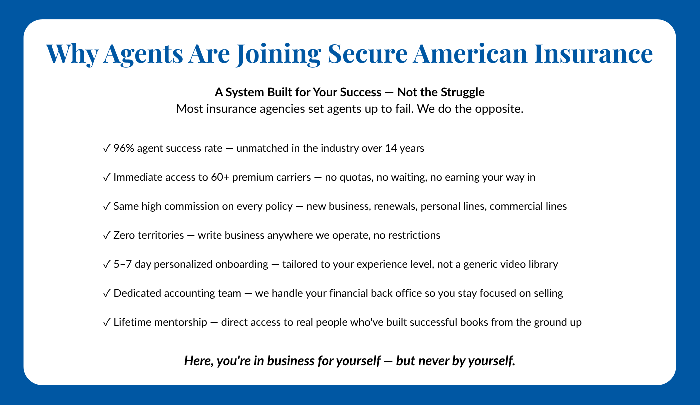 Why Agents are Joining Secure American Insurance